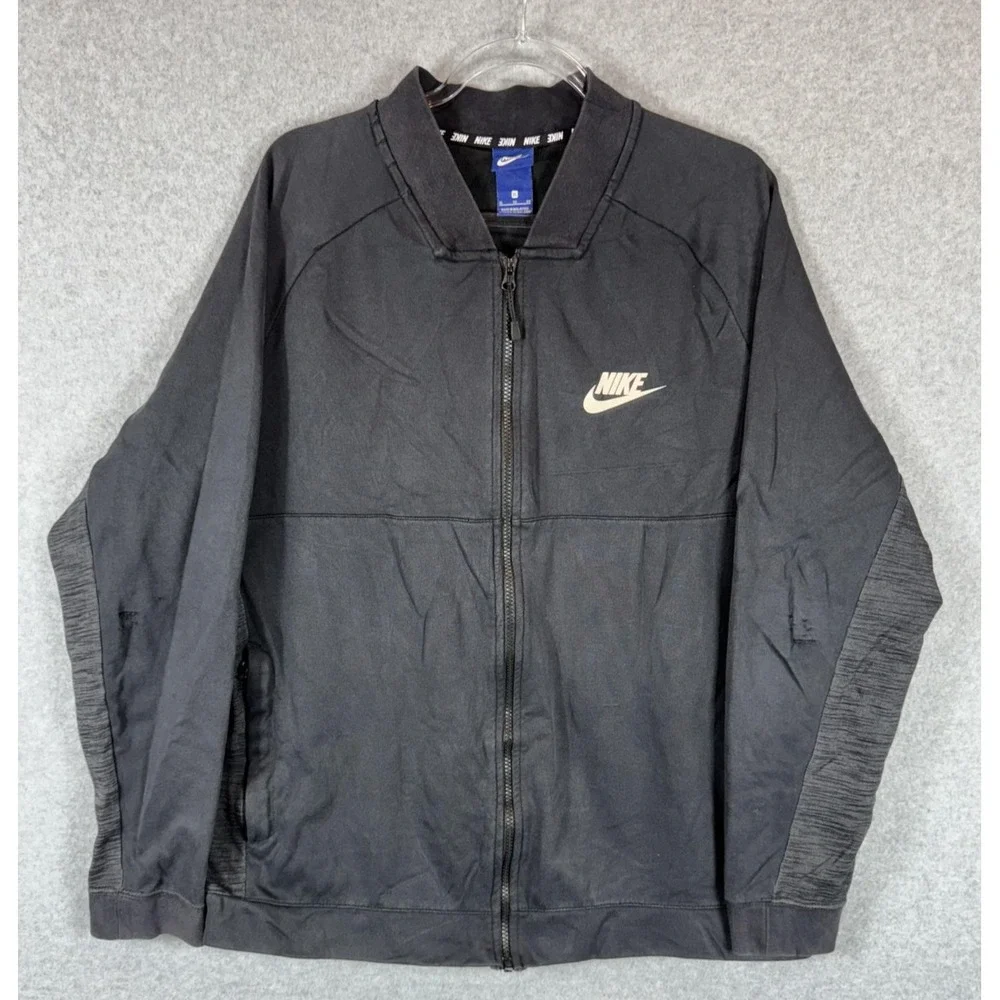 Nike Jacket Mens Extra Large Black Full Zip Swoosh Athletic Track FA17 1204TWA